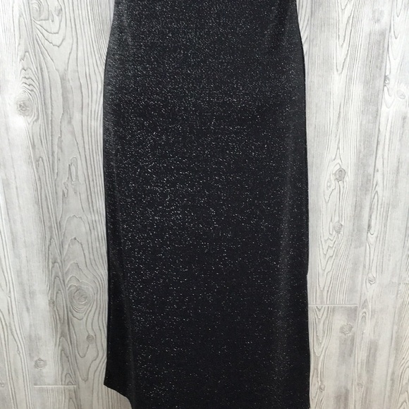VINTAGE Land ‘N Sea Black Metallic Long Dress Size Small - Picture 8 of 13